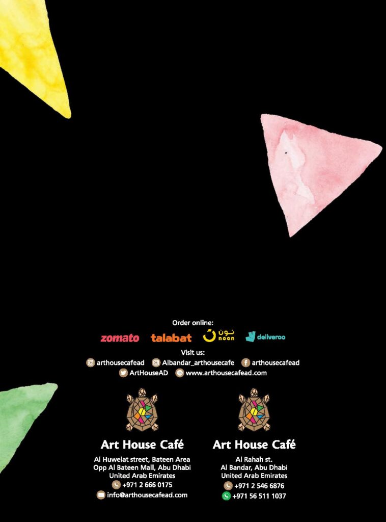 Menu of Art house Café in Abu Dhabi